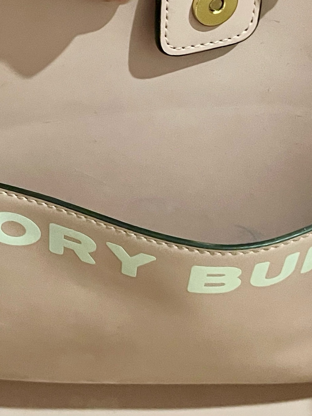 Tory Burch Pink Chain-Print Shoulder Tote with Stripe Detail—FREE WALLET!! - Picture 4 of 7